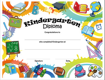 kindergarten diploma by kindie land resources teachers pay teachers