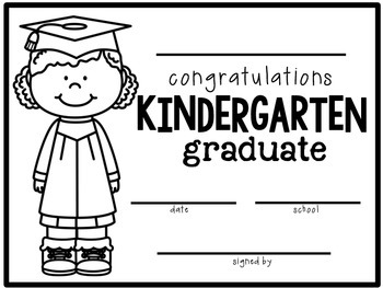 kindergarten diploma graduation certificate by teacher