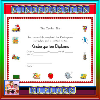 Kindergarten Diploma-Accomplishment Certificate (Preview) by Love2TeachKiz