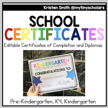 Preview of Kindergarten/School Diploma and Certificate of Completion