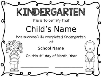 Kindergarten Diplomas - Editable by Live Love Preschool | TpT