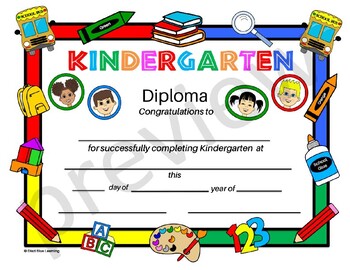 Kindergarten Diplomas Set of 6 - Editable by Diazi Blue Learning