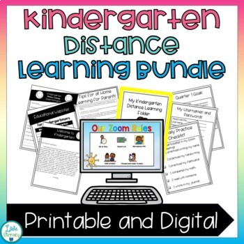Preview of Kindergarten Distance Learning Back to School Bundle