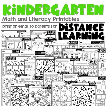 Preview of Kindergarten Distance Learning Packet for April | Everything You Need in 1 Set