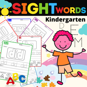 Preview of Kindergarten Dolch Sight Words.Printable & Digital, (Workbook for young learners