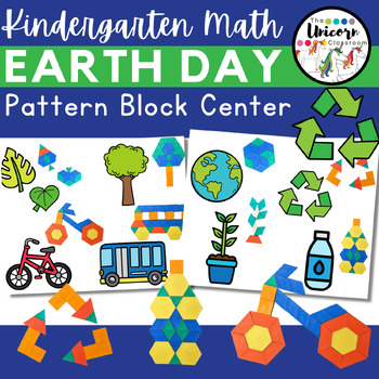 Preview of Kindergarten EARTH DAY Math Center | Making Shapes with Pattern Blocks