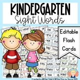 Back to School EDITABLE Sight Words Flashcards for Kindergarten