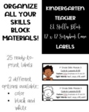Kindergarten-EL Skills Block Cycle Labels for Scrapbook Case