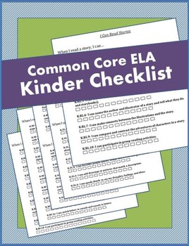 Preview of Kindergarten ELA Common Core Checklist