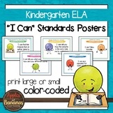 Kindergarten ELA Common Core "I Can" Classroom Standards Posters