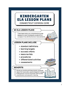 Preview of Kindergarten ELA Lesson Plans - Connecticut Common Core