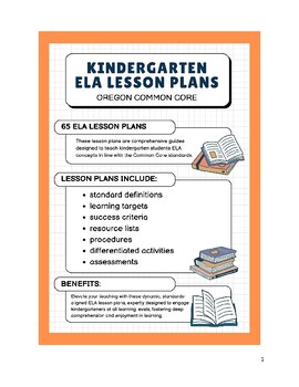 Preview of Kindergarten ELA Lesson Plans - Oregon Common Core