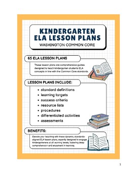 Preview of Kindergarten ELA Lesson Plans - Washington Common Core