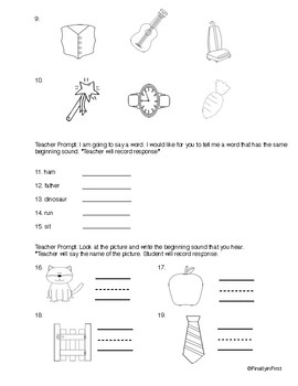 Kindergarten ELA & Math Assessment Packet by Finally in 1st | TPT