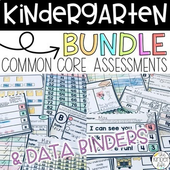 Preview of Kindergarten Assessment Test for the Entire Year & Teacher Data Binder BUNDLE