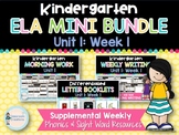 Kindergarten ELA Mini Bundle (Unit 1, Week 1)