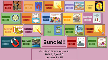 Preview of "Kindergarten ELA- Module 1 BUNDLE" Google Slides- Bookworms Supplement