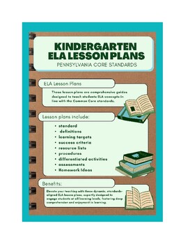 Preview of Kindergarten ELA-PENNSYLVANIA CORE STANDARDS