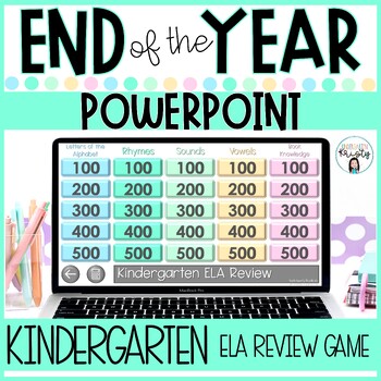 Preview of End of the Year Kindergarten ELA POWERPOINT Review Game