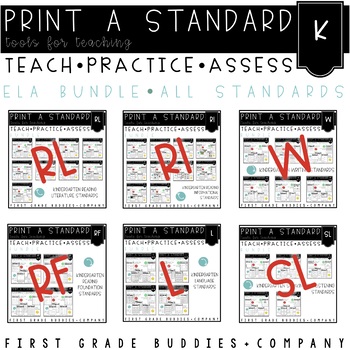 Preview of Kindergarten ELA Standards No Prep Tasks for Instruction & Assessment WHOLE YEAR