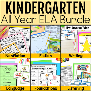 Preview of Kindergarten Reading, Writing, Phonics Lesson Plans - ELA Common Core Bundle