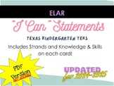 Kindergarten ELAR TEKS Illustrated "I CAN" Statements