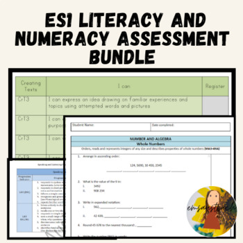 Preview of Kindergarten Early Stage 1 ES1 Literacy and Numeracy Assessments Bundle