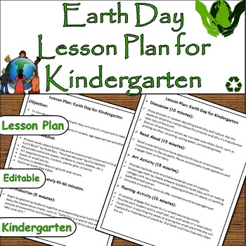 Preview of Kindergarten Earth Day Lesson Plan: Environmental Exploration on April 22nd