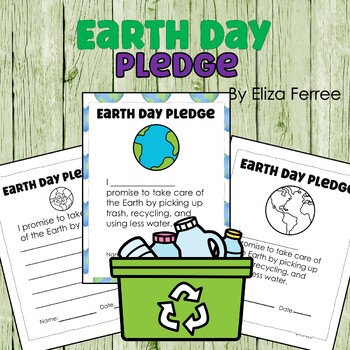 Preview of Kindergarten Earth Day Pledge: Printable Activity Set for their commitment