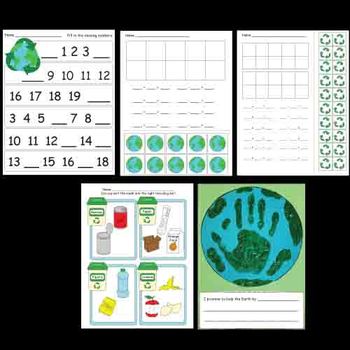 Preview of Kindergarten Earth Day worksheets / activities