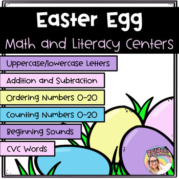Preview of Kindergarten Spring and Easter Math and Literacy Centers | Kindergarten Spring