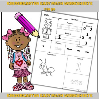 Preview of Kindergarten Easy Math Worksheets