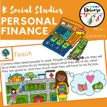 Preview of Kindergarten Economics / Personal Finance Skills Google Slides Lessons 