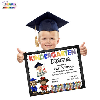 kindergarten diplomas editable graduation chalkboard certificates