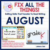 Kindergarten Editing Practice August