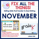 Kindergarten Editing Practice November