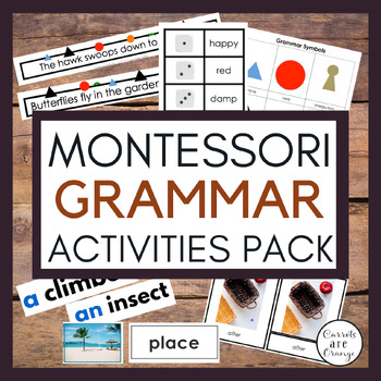 Preview of Kindergarten Elementary Language Activities - Montessori Grammar Bundle