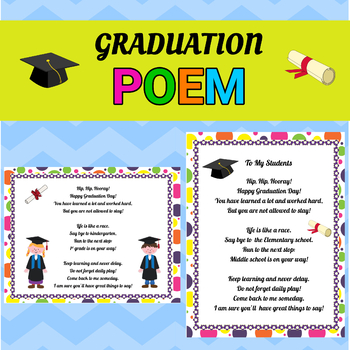 Kindergarten / Elementary School Graduation Poem by NoPrepTeaching