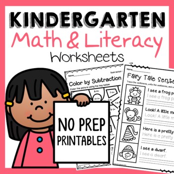 Preview of Kindergarten Busy Work - Math And Literacy No Prep Kindergarten Centers