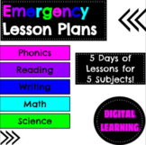 Kindergarten Emergency Lesson Plans (5 days for virtual learning)