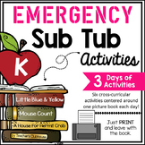 Kindergarten Emergency Sub Activities Unit