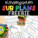 Kindergarten Emergency Sub Plans Freebie