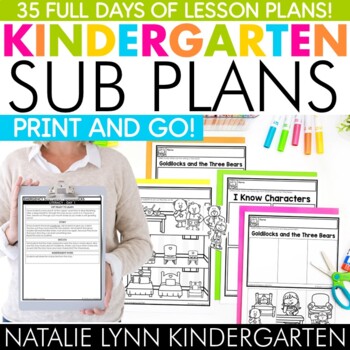 Preview of Kindergarten Emergency Sub Plans for the Year Fairy Tale Substitute Plan 35 DAYS