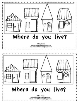 Kindergarten Emergent Reader Where Do You Live By My Kind Of Kindergarten