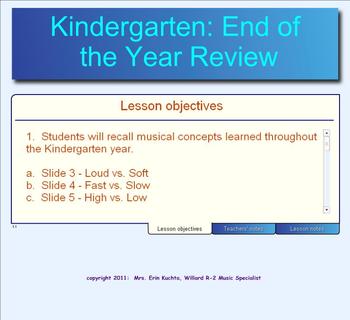 Preview of Kindergarten:  (End Of The Year Music Concept Review) -Kodaly Based