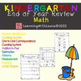 Kindergarten End Of Year Review Math