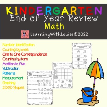 Preview of Kindergarten End Of Year Review Math