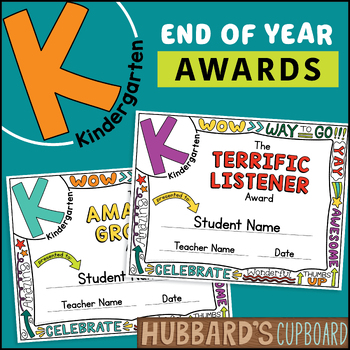 Preview of Auto-Fill Kindergarten End of Year Awards Certificates Graduation Editable