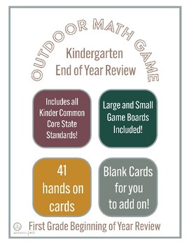 Preview of Kindergarten End of Year Nature-Based Scavenger Hunt | All Math K CCSS