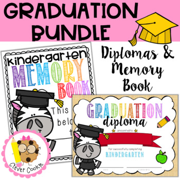 Preview of Kindergarten End of the Year Graduation BUNDLE {Diplomas and Memory Book}